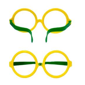 Óculos Divertido Grande Verde E Amarelo Copa.