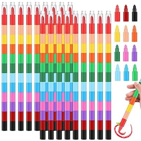 Lápis empilháveis WXJ13, 18 pacotes, 12 cores, para escritório infantil