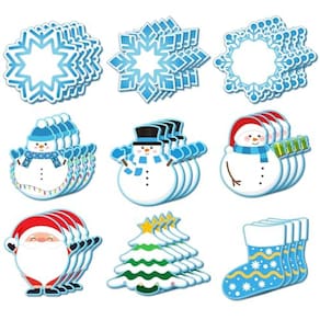 Sticky Notes Funseeya Christmas 36 unidades, 720 folhas, floco de neve