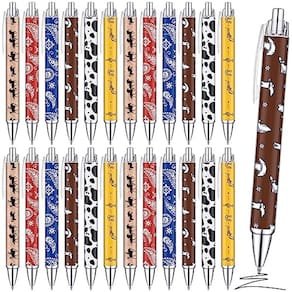 Canetas de gel Colarr Western, 24 unidades de tinta preta para escritório escolar