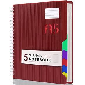 Caderno CAGIE 5 Subject Wide Raued 14x20cm, capa dura 250p