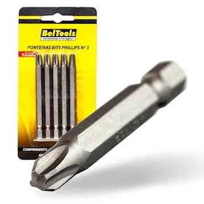 Kit 5 Ponta Bit Phillips CV 75mm x 1/4 x N3 Beltools