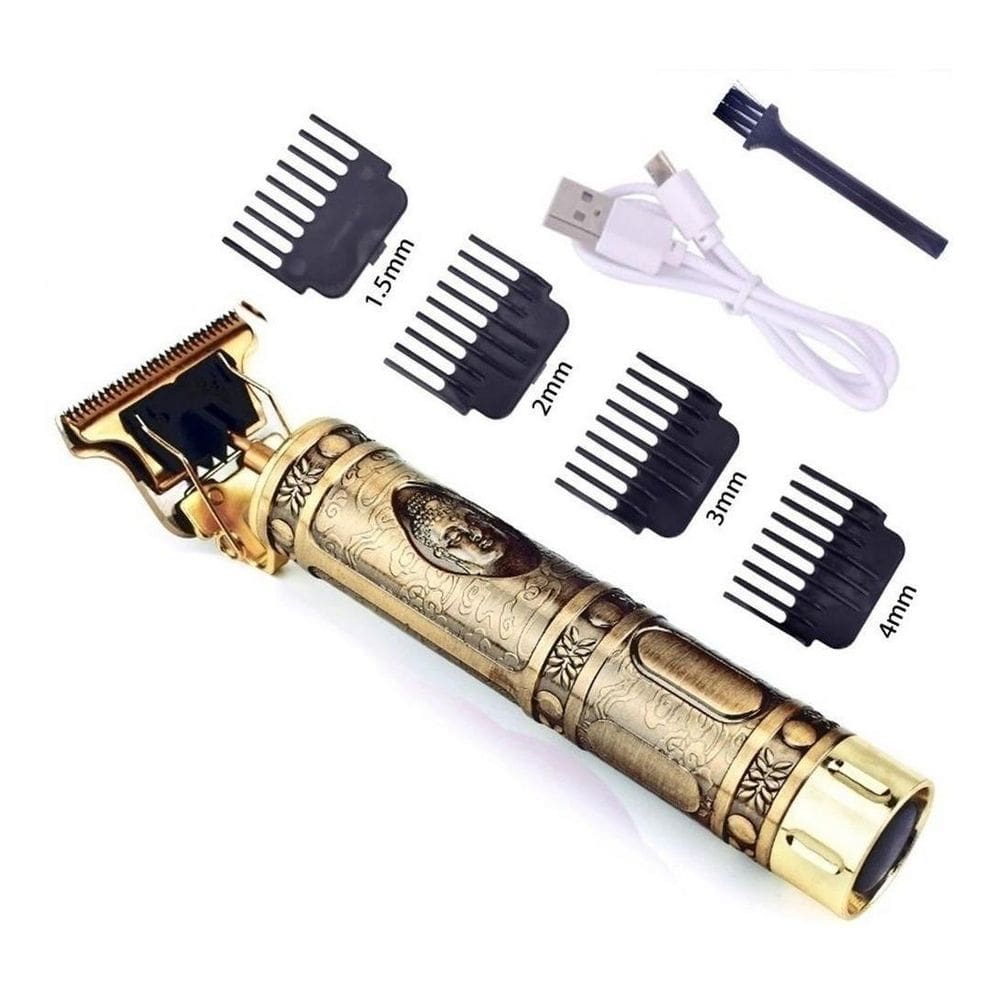 Maquininha Para Acabamento Trimmer Hair Clipper Buda Dourado