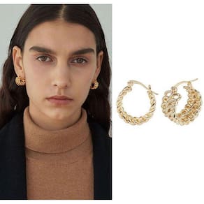 Brinco Argola Corrente Dourado Vintage Delicado D6365