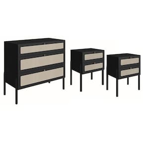 Comoda E 02 Mesas de Cabeceira Palhinha 27934x27933 Linha Oslo Nero Artesano