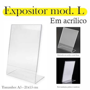 Display L Expositor 21X15 Acrílico Cardápio Pix Qr A5 Ver