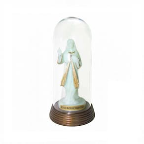 Imagem Fosforescente Jesus Misericordioso Com Redoma