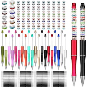 Conjunto de canetas frisáveis Geyee, 300 unidades com caneta esferográfica de 20 contas