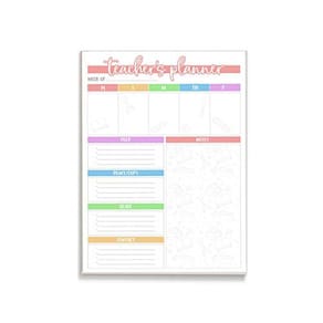 Bloco de notas da agenda semanal Tiny Expressions Teacher Appreciation