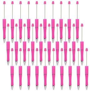 Canetas Beadable Jiebor Hot Pink Plastic Black Ink x30