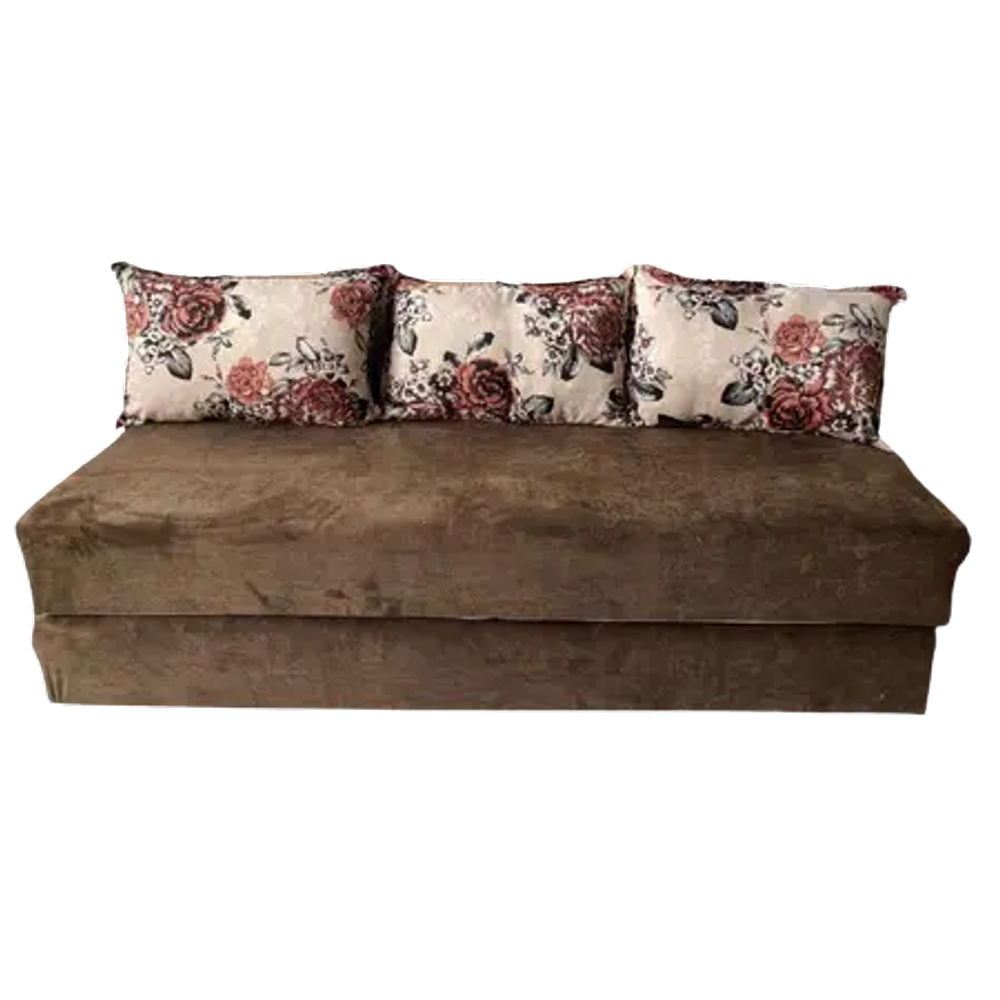 Sofá Cama Multiuso Marrom Floral