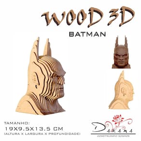 Quebra Cabeças 3D Batman Decoração Ornamento Enfeite