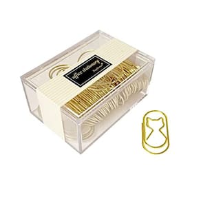 Clipes de papel Supfoxer Gold Jumbo 50 unidades em forma de gato, 5 cm