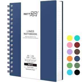 Caderno RETTACY College Ruled 300 páginas 5,7 x 8,22 cm azul marinho