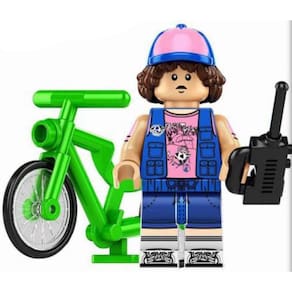 Boneco Blocos De Montar Dustin Stranger Things Bicicleta