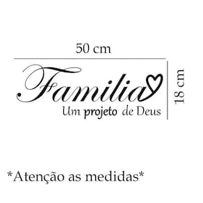 Adesivo De Parede Frase Família É Um Projeto De Deus