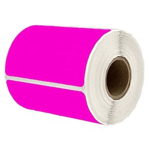Adesivos de etiquetas com código de cores Well Tile retangulares rosa 5x8cm