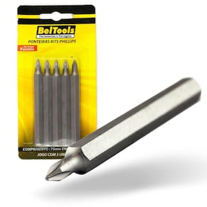 Kit 5 Ponta Bit Phillips CV 75mm x 5/16 x N2 Beltools