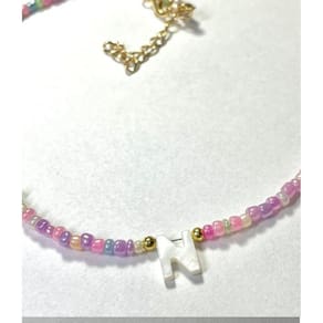 Colar Gargantilha Miçangas Choker Artesanal Letra N B5595