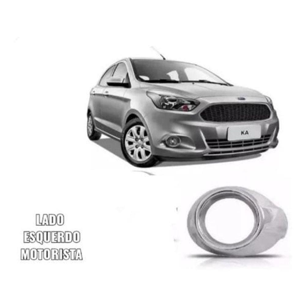 Moldura Grade Farol Ford Ka Furo Cromado