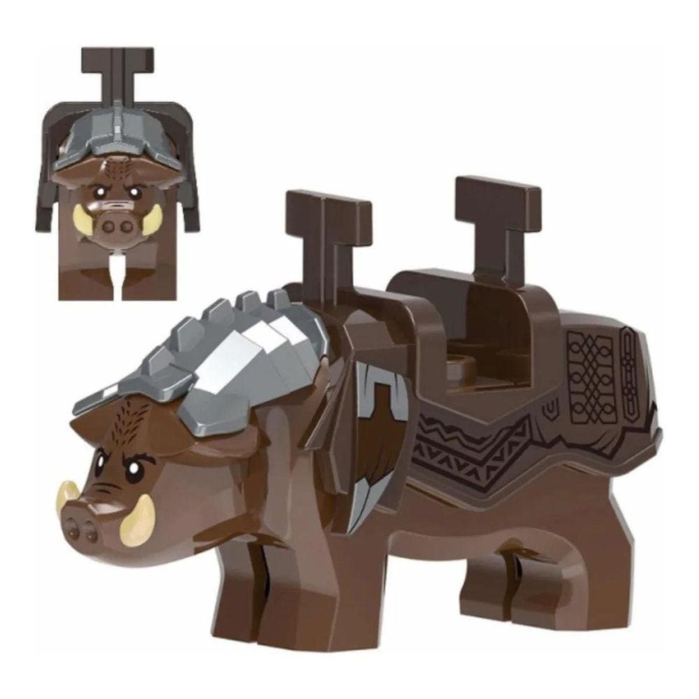 Blocos De Montar Javali Selvagem Soldados Medieval