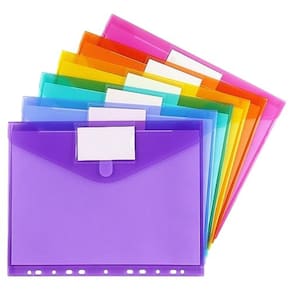 Organizador de bolso Binder, pacote com 6 unidades, tamaki, tamanho carta, plástico