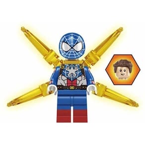 Boneco Blocos De Montar Capitão Aranha Teia Cromada