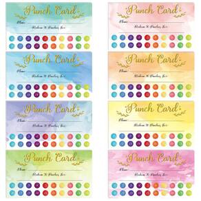 Cartões Reward Punch Cards Fumete Watercolor 400 unidades para crianças de 8 cores