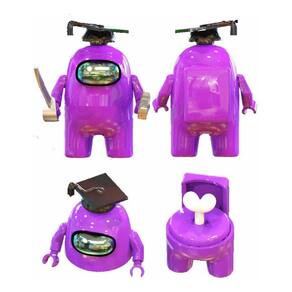 Boneco Blocos De Montar Among Of Us Skin Impostor Pink