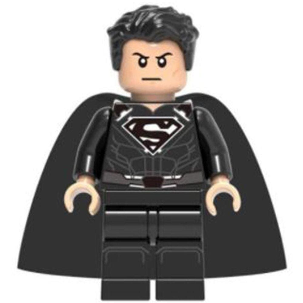 Minifigures Superman Traje Preto Liga Da Justiça Blocos