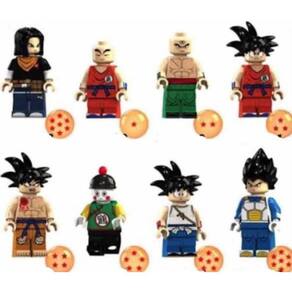 Bonecos Blocos De Montar Goku Vegeta Chiaotzu Dragon Ball