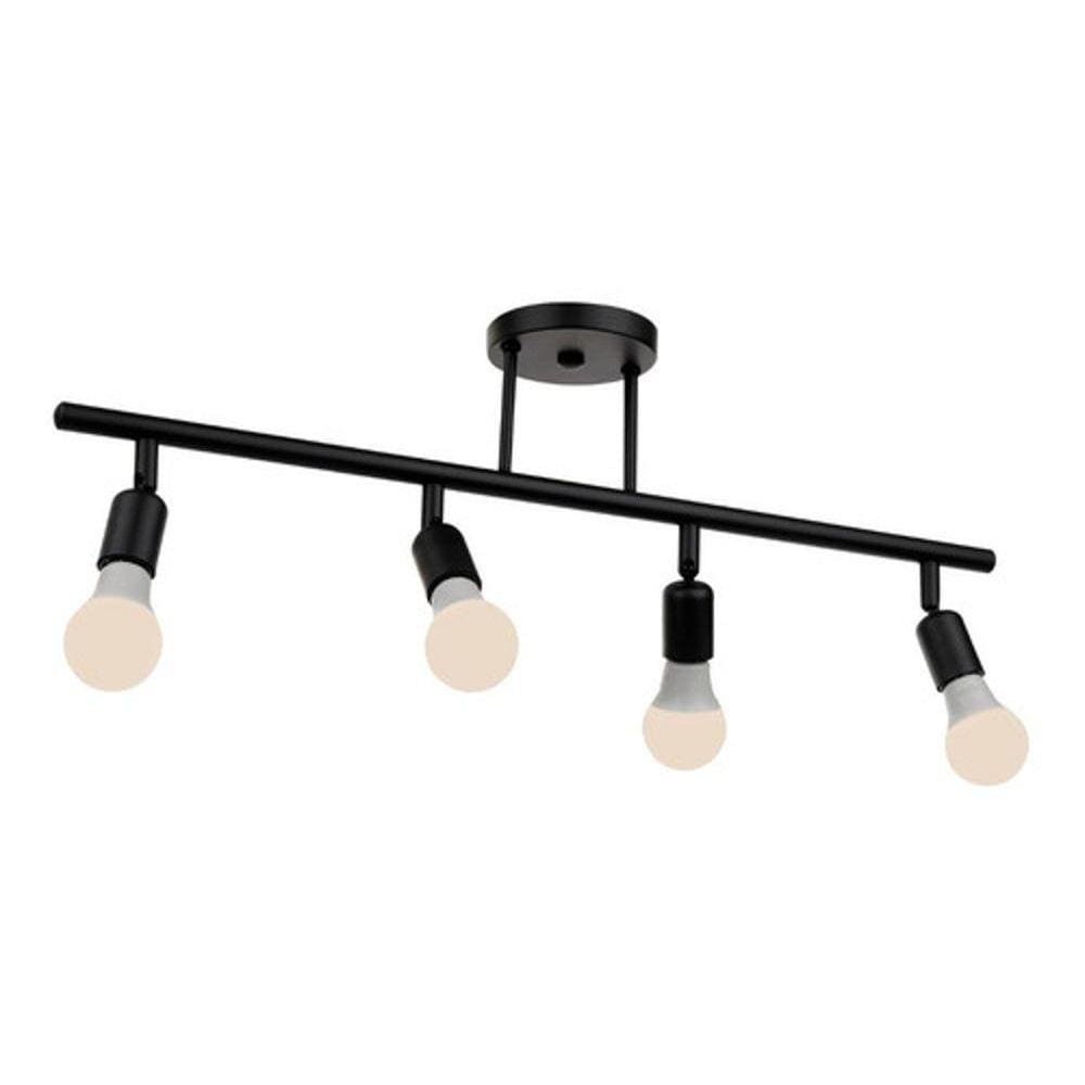 Spot Trilho 70 Cm Para 4 Lâmpadas E27 Preto Fosco