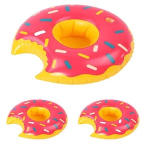 Kit 3 Boias Porta Copo Donuts Rosa Granulado Bo14785