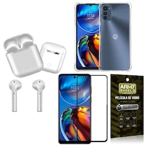 Capinha Moto E32 + Fone De Ouvido Bluetooth + Película 3D