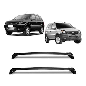 Par Travessas Do Bagageiro Ecosport 2004 Á 2009 Preto Preto