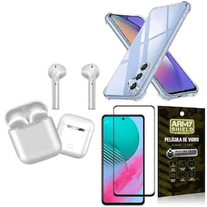 Capinha Samsung M54 + Fone De Ouvido Bluetooth + Película 3D