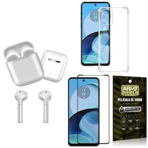 Capinha Moto G14 + Fone De Ouvido Bluetooth + Película 3D