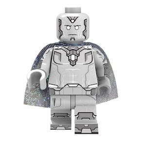 Boneco Blocos De Montar Visão Prateado Vingadores