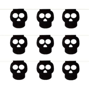 Kit Bandeirinha Halloween Caveira Preto 10 Pacotes 5 Metros