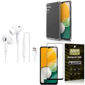 Capinha Samsung A13 5G + Fone Tipo C Intra + Película 3D