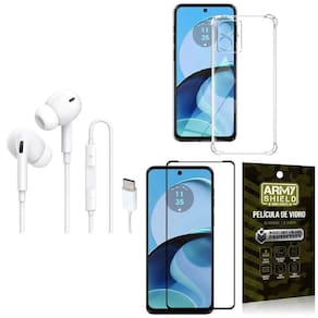 Capinha Moto G14 + Fone Tipo C Intra Auricular + Película 3D