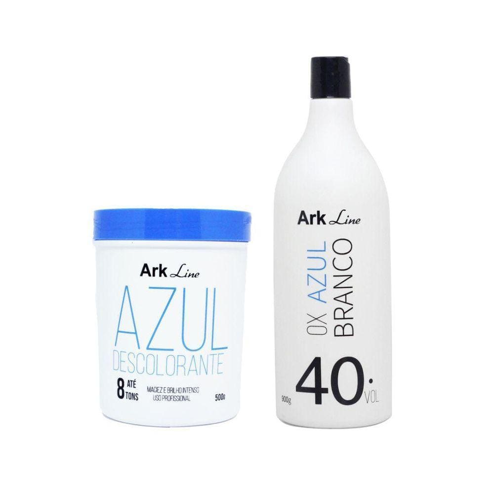 Kit Pó Descolorante Azul 500Gr. E Ox De 40Vol. - Ark Line