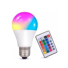 Lâmpada Led Rgb Colorida Com Controle Remoto 12W E27 Bivolt