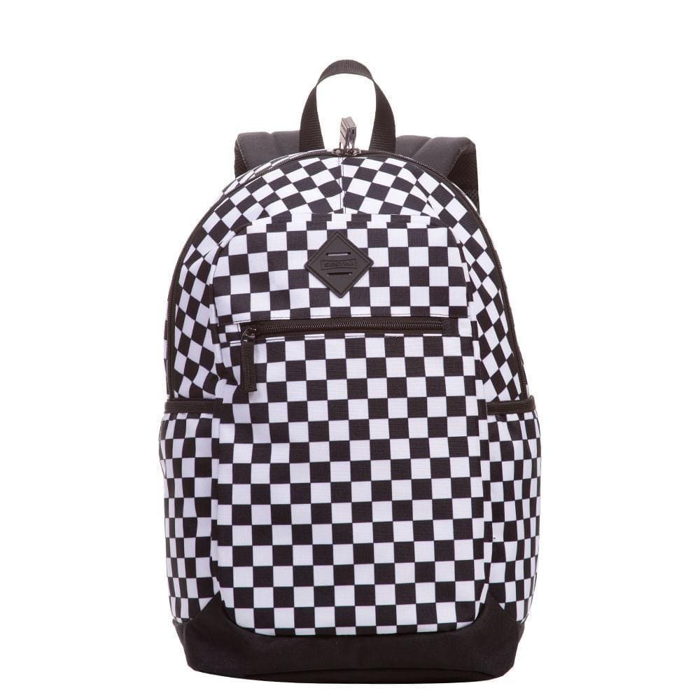 Mochila Sestini Magic Xadrez PB Preto com Branco Grande