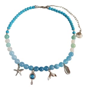 Choker Sereia Gargantilha 40 Cm Em Howlita Turquesa