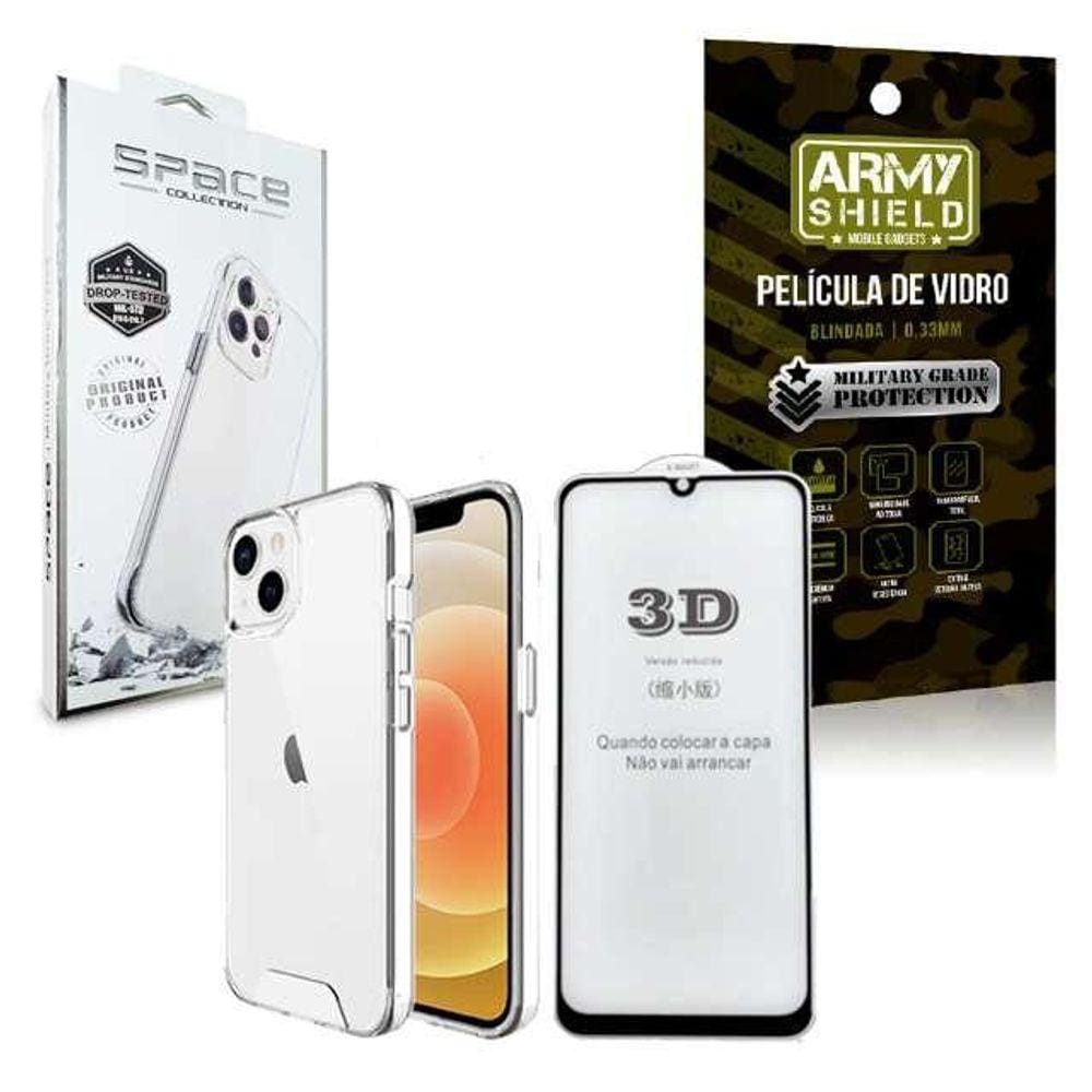 Kit Capinha Space + Samsung A13 4G + Película De Vidro 3D