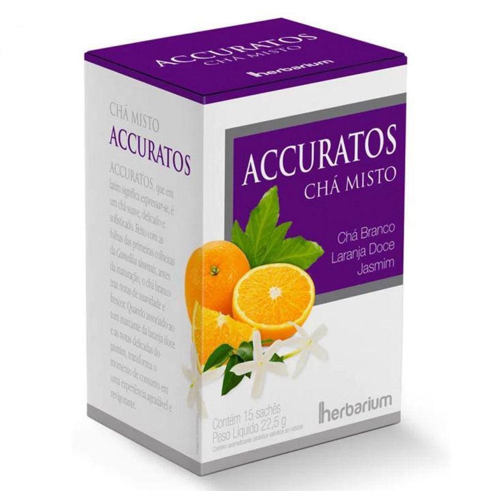 Chá Misto Accuratos - Branco, Laranja e Jasmim, 15 sachês