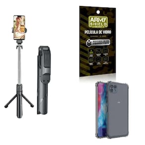 Kit Tripé De Selfie + Capinha Motorola G50 5G + Película 3D