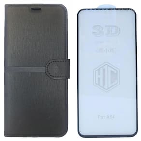 Kit Capa Carteira Compatível Com Samsung A54 + Película 3D