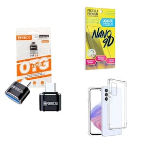 Kit Usb Para Tipo C + Capinha Samsung A53 + Película 9D